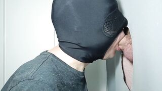 Very horny male, watching my videos for two hours decides to come to the gloryhole to test my throat