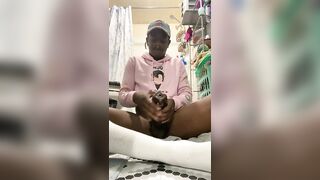 Black femboy can't stop Cumming