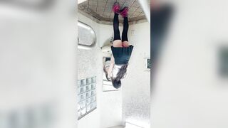 Japanese Ladyboy Standing Masturbation (Public Toilet)