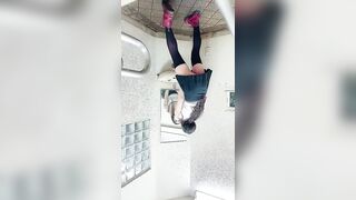 Japanese Ladyboy Standing Masturbation (Public Toilet)