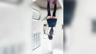 Japanese Ladyboy Standing Masturbation (Public Toilet)