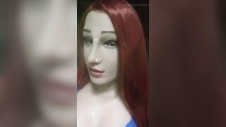 Ginger tranny mask in jucuzzi