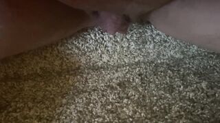 I had to pee so bad! Carpet pee with dripping cum