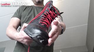 Angry stepdad teaches you to worship his boots huff and drink piss to serve as a slave PREVIEW