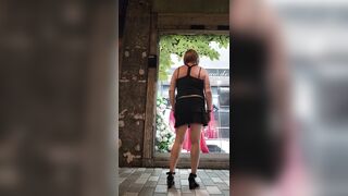 Sissy Slut Veronica Exposing Herself to Passers By on Busy Street