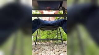 Cumshot under the table - Hope no one noticed what I was doing !