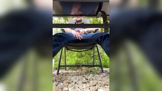 Cumshot under the table - Hope no one noticed what I was doing !