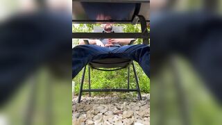 Cumshot under the table - Hope no one noticed what I was doing !