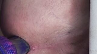 husband riding sex toy and showing gaping ass while wife is away, she loves to find these videos