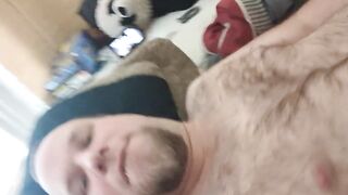 Hairy White Bear Cub Jerks Off Until He Cums (Gay in the 757)