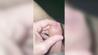 Big Uncut Cock Jerk off cum in shorts last night and cum in skin orgasm intenso!