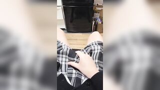 女装制服コスプレでオナホコキ｜Masturbation in transvestite uniform cosplay