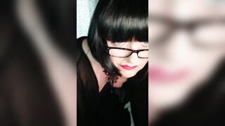 Trans mistress cums in stockings