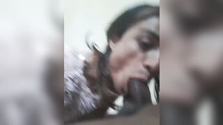 Shemale sucking deep inside deep throat big hard long dick in mouth cum in mouth cum in body