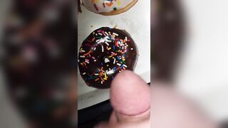 Cumming on food and eating it