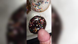 Cumming on food and eating it