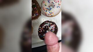 Cumming on food and eating it