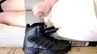 Big cum load into Adidas GSG9 boots