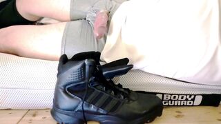 Big cum load into Adidas GSG9 boots