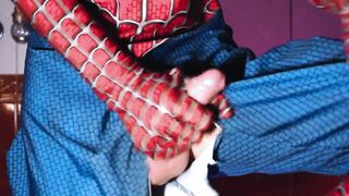 Archi Stewart became Spider-Man | Handjob games in the bathroom