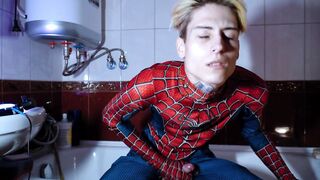 Archi Stewart became Spider-Man | Handjob games in the bathroom