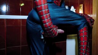 Archi Stewart became Spider-Man | Handjob games in the bathroom