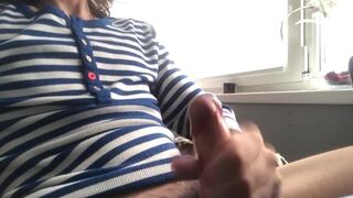 sailor masturbates his juicy dick