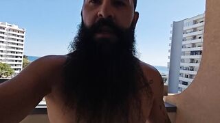 I jerk off at hotel balcony