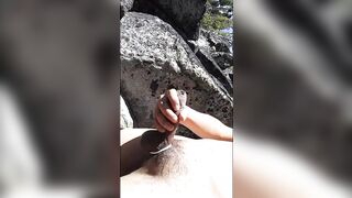 Quick Jerk and Cum on the Trail