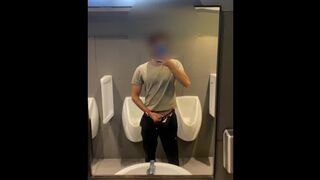 I'm playing with my dick in the shopping mall toilet