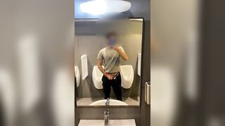 I'm playing with my dick in the shopping mall toilet