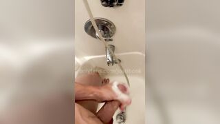 Spraying my hole with the showerhead and cumming HARD