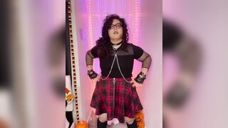 Goth Trans Latina Ritha showing her dick pleasuring her ass