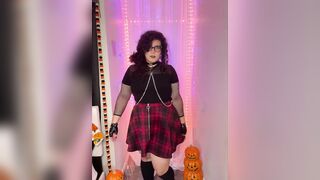 Goth Trans Latina Ritha showing her dick pleasuring her ass