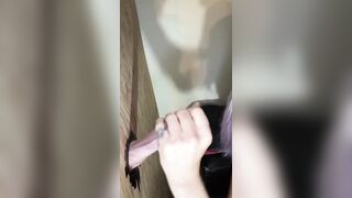 Femboy sucks & fucks bateback gloryhole cock