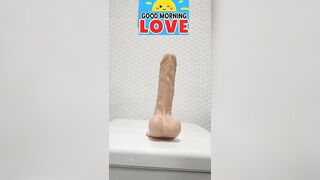 ANAL WITH THE DILDO IN A BATHROOM