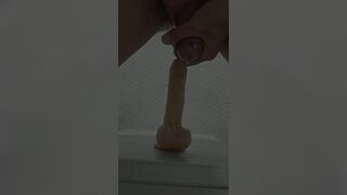 ANAL WITH THE DILDO IN A BATHROOM