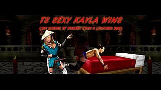 TS Sexy Kayla Finishes Johnny Cage (Transsexality)