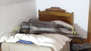 crocodile print zentai fucks shirtless jock in jeans