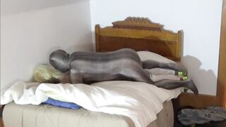 crocodile print zentai fucks shirtless jock in jeans