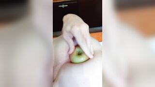 Huge Anal Insertions with Beer Bottle and Apple up to my beautiful Ass!