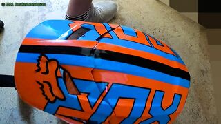 4 Cumshots on Fox MX Helmet