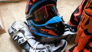 4 Cumshots on Fox MX Helmet