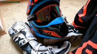 4 Cumshots on Fox MX Helmet