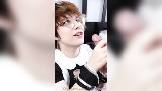 Small effeminate boy dressed up as maid deepthroats cock better then any girl