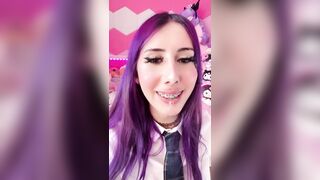 trans schoolgirl with braces gets her throat used by a fat cock - w0llip wollip