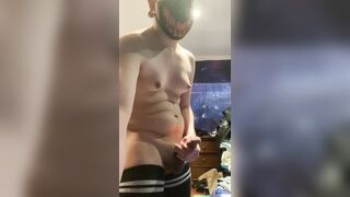 MtF Femboy Strips and cums (cute moans)