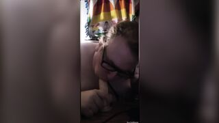 Chubby Trans Girl First Blowjob (Dildo)