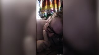 Chubby Trans Girl First Blowjob (Dildo)