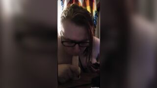 Chubby Trans Girl First Blowjob (Dildo)